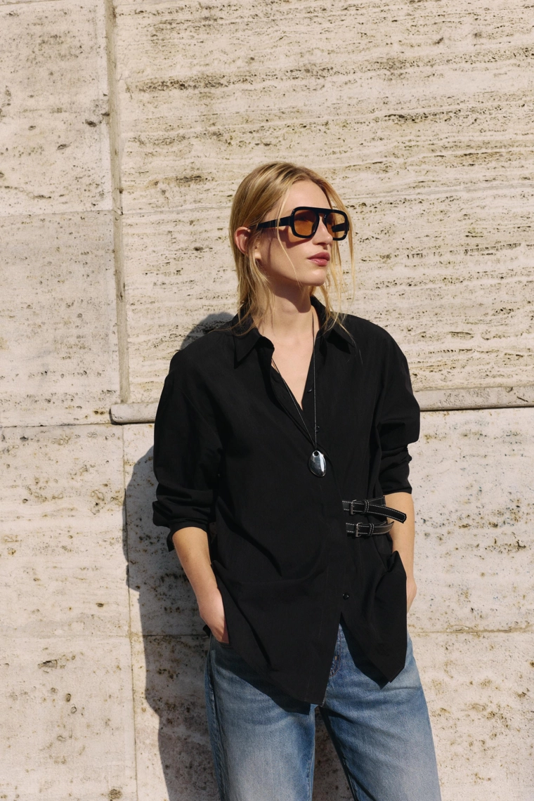 Рубашка из поплина с патами