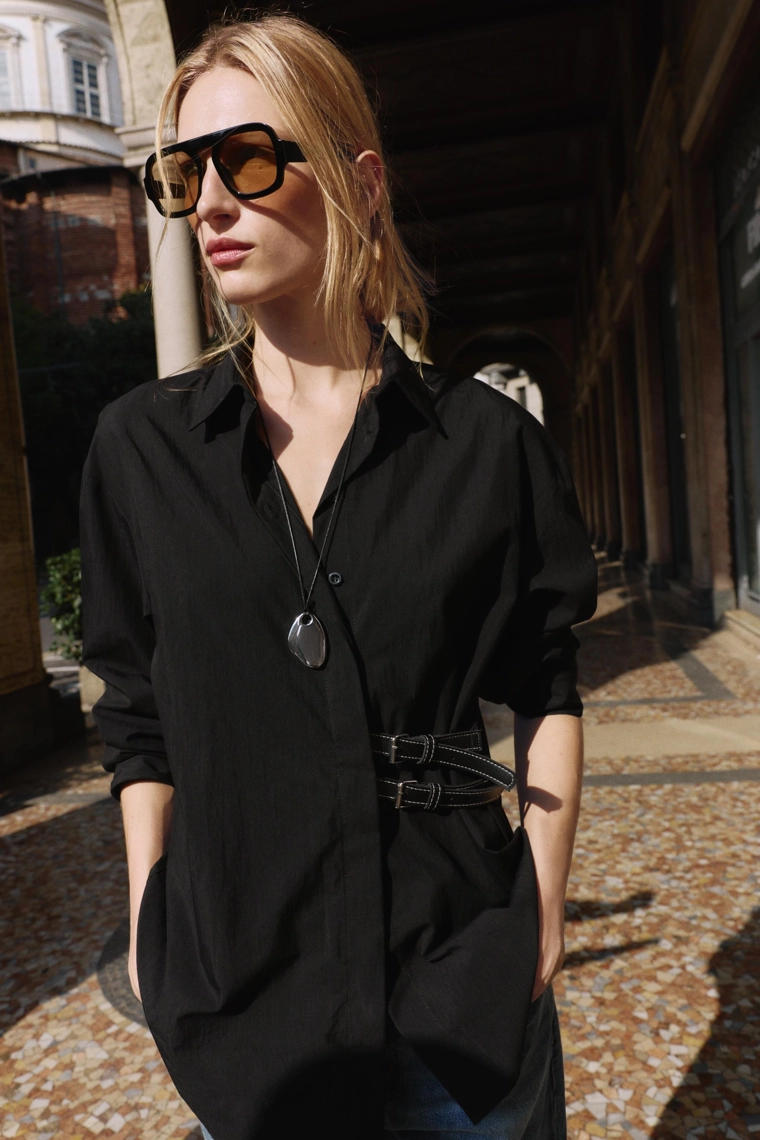 Рубашка из поплина с патами