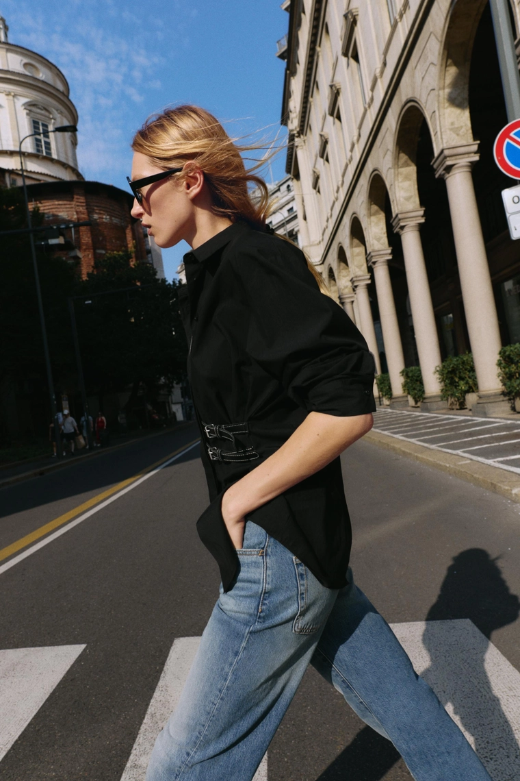 Рубашка из поплина с патами