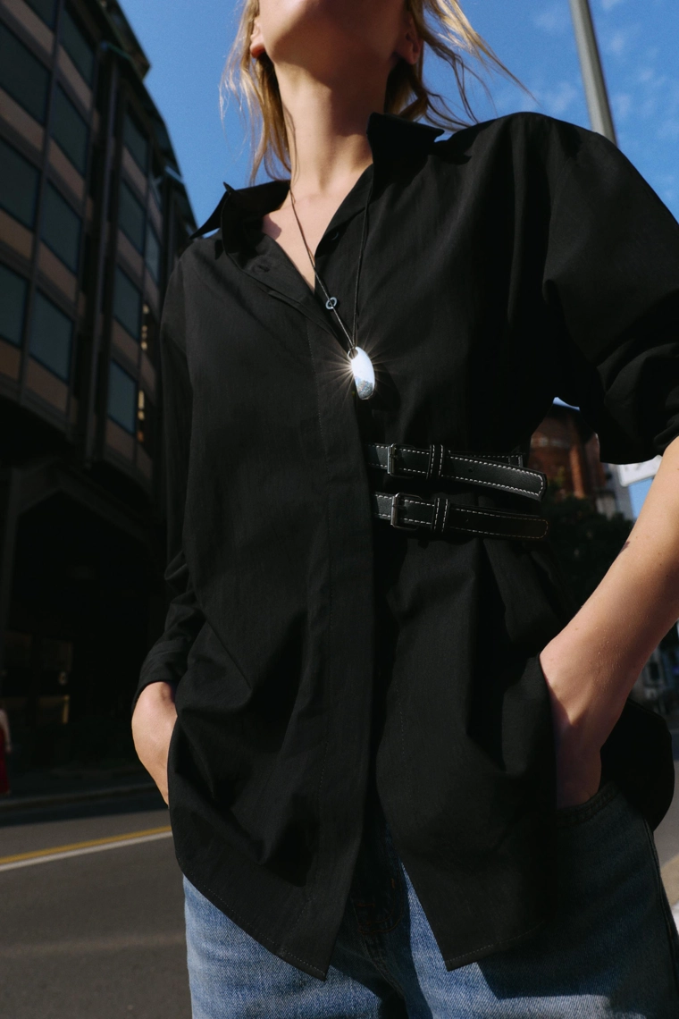 Рубашка из поплина с патами