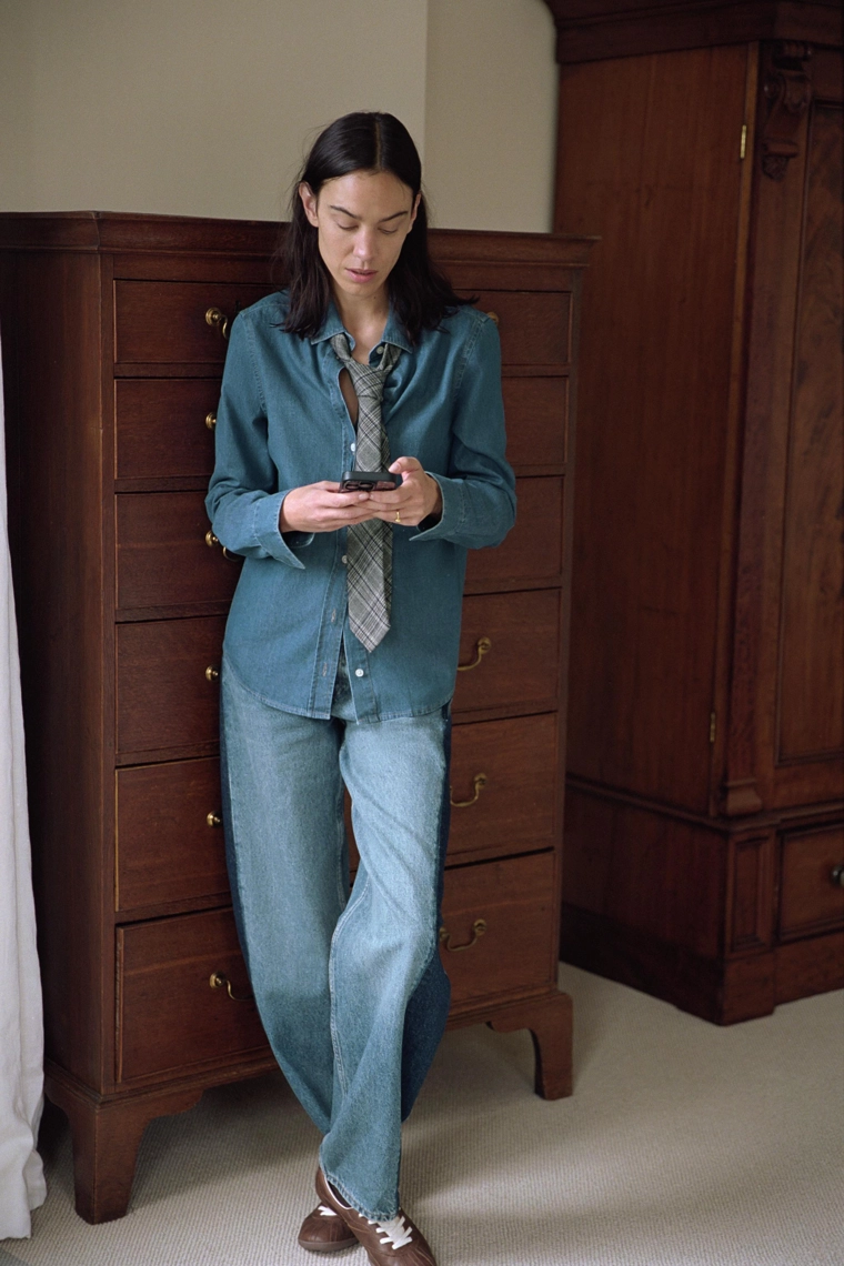 Джинсовая рубашка zw collection слим