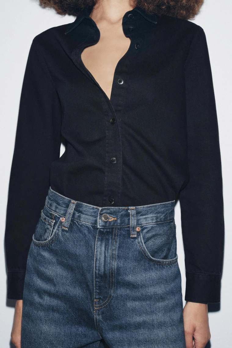 Джинсовая рубашка zw collection слим