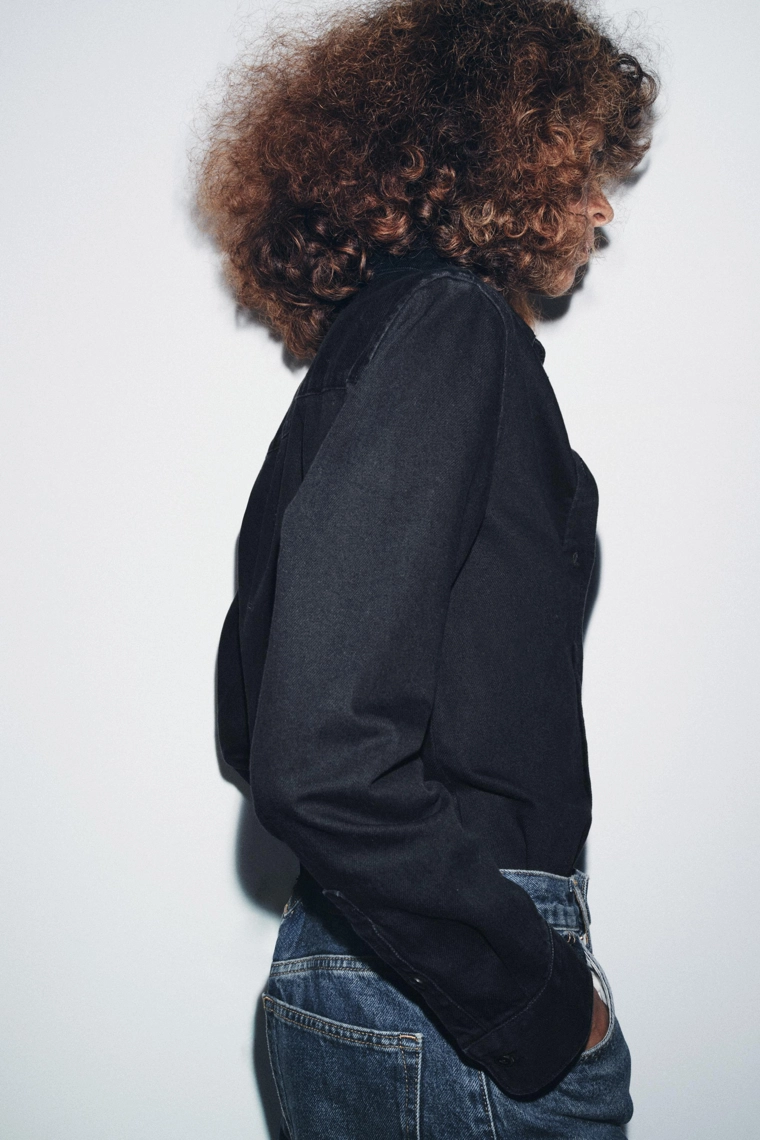 Джинсовая рубашка zw collection слим