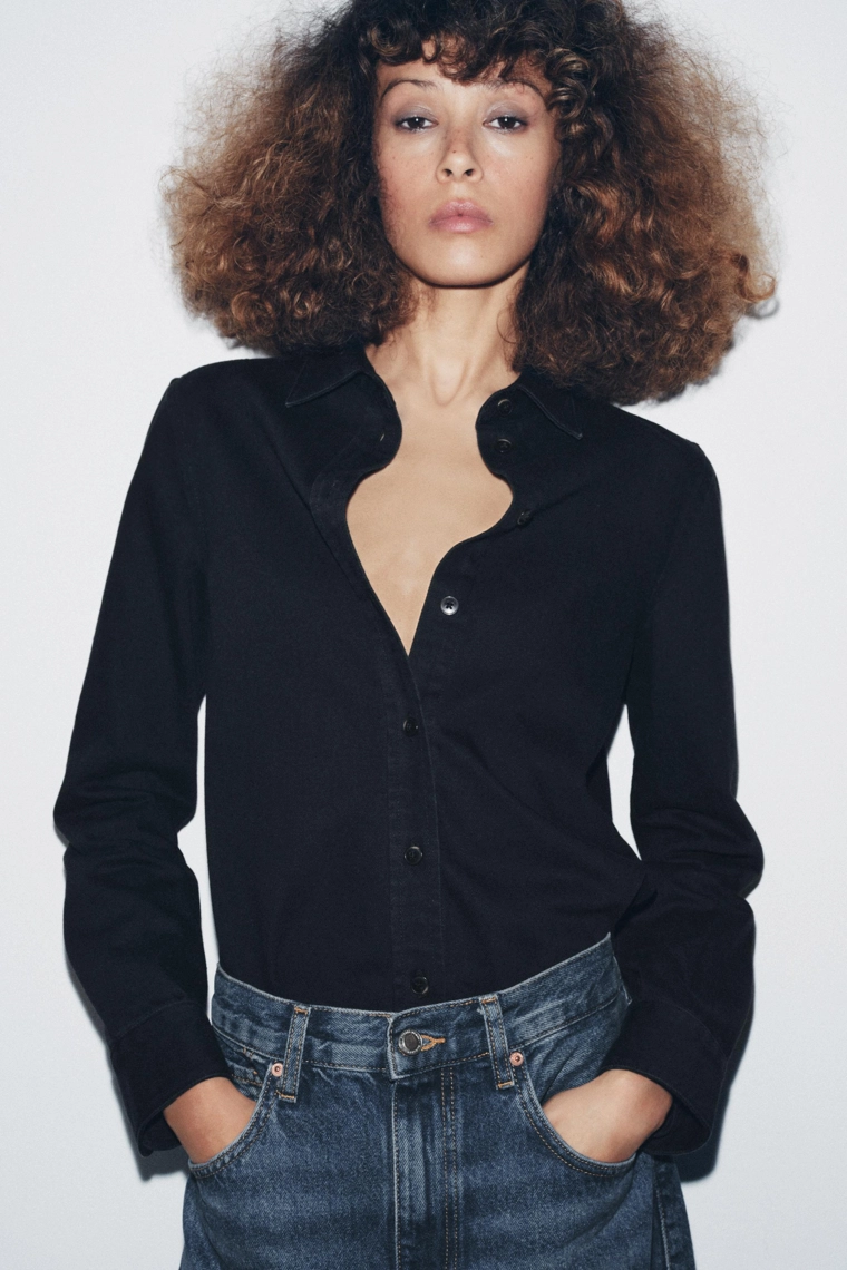 Джинсовая рубашка zw collection слим