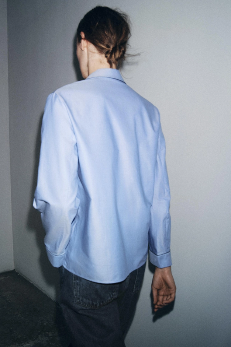 Рубашка с контрастной бейкой zw collection