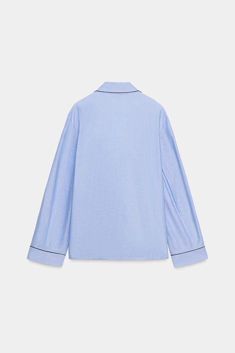 Рубашка с контрастной бейкой zw collection