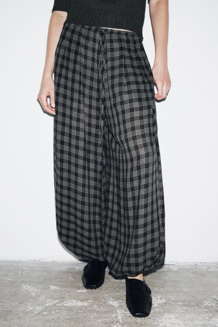 Клетчатые брюки-блумеры от zara collection