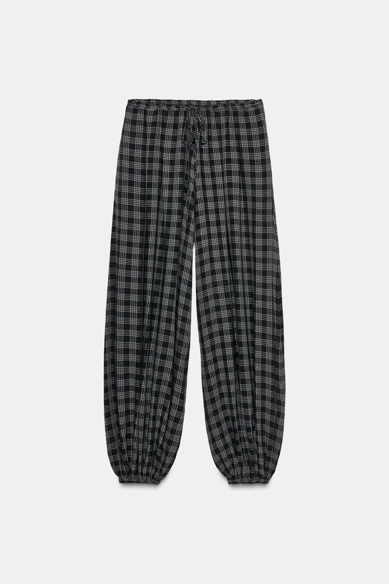 Клетчатые брюки-блумеры от zara collection