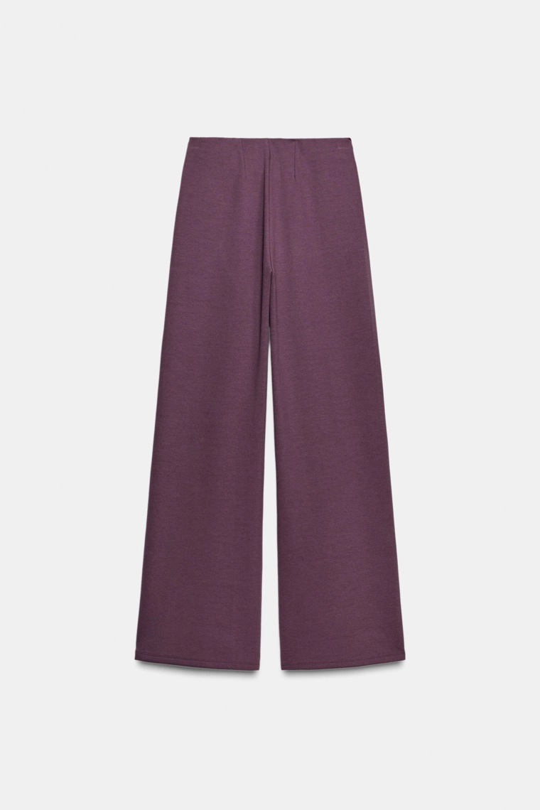 Брюки с широкими штанинами из интерлока