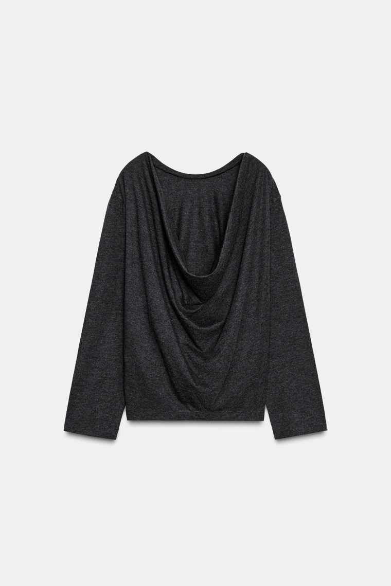 Мягкая топ с драпировкой на спине