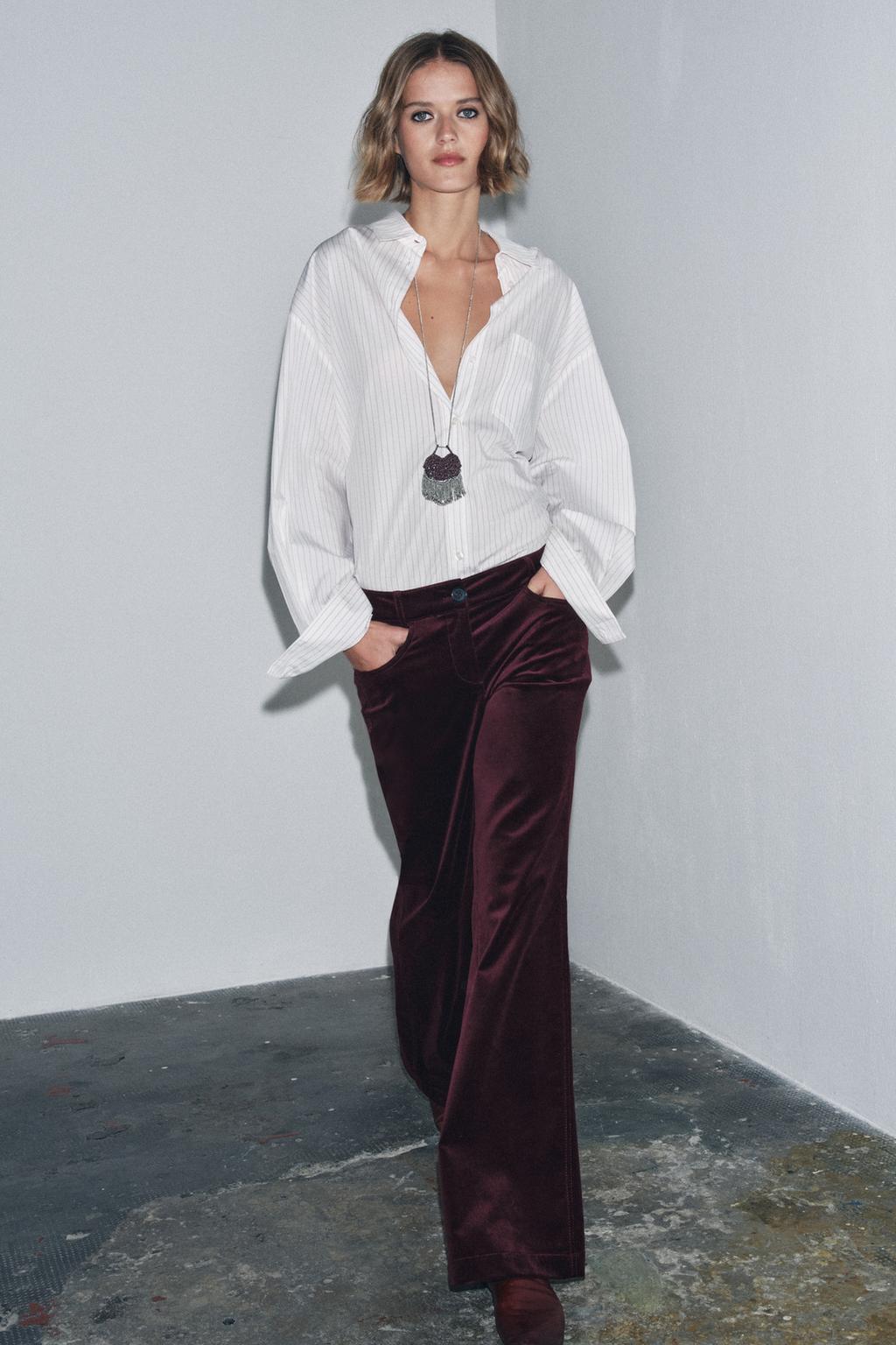 БАРХАТНЫЕ РАСКЛЕШЕННЫЕ БРЮКИ ZW COLLECTION