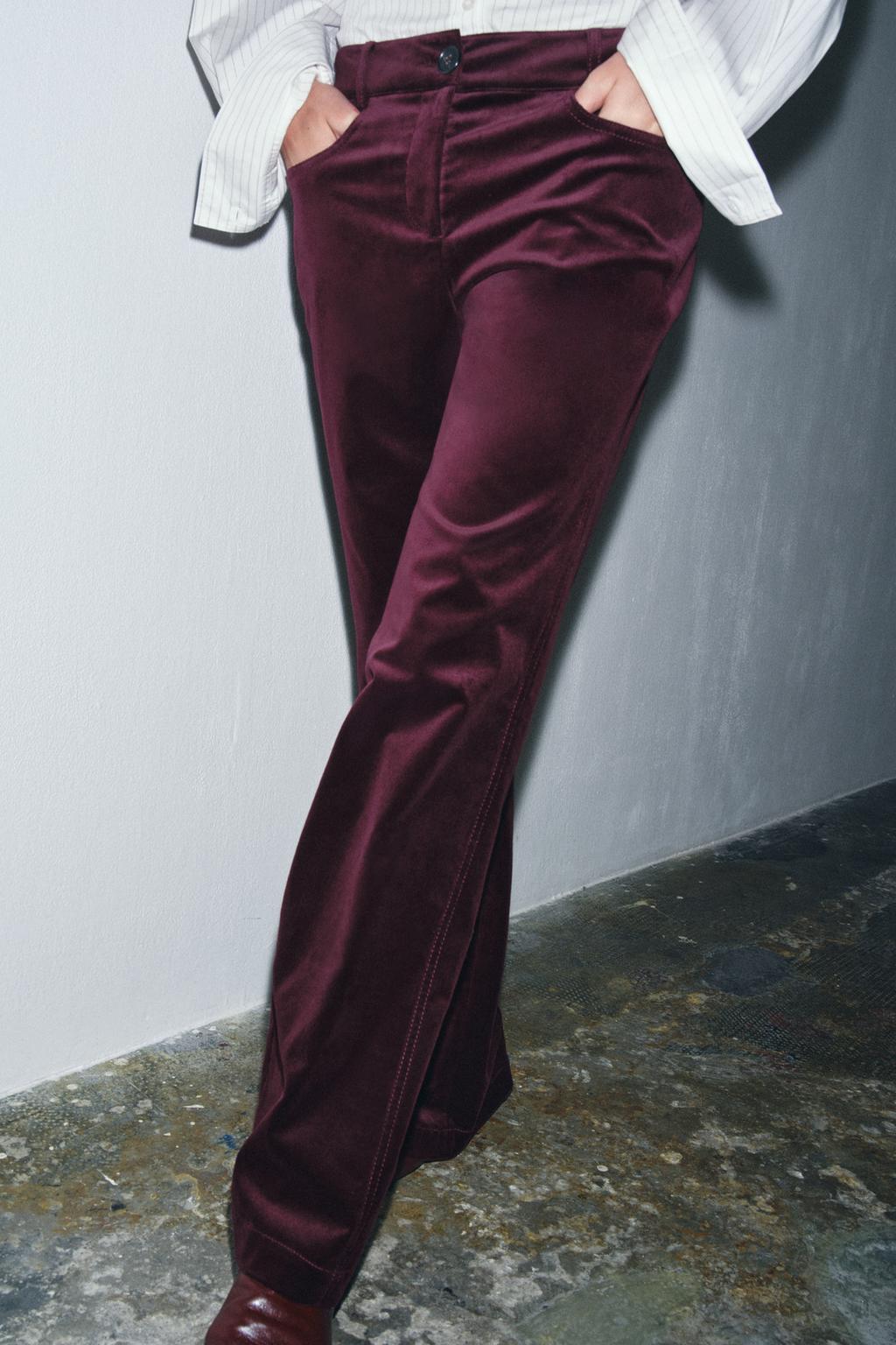 БАРХАТНЫЕ РАСКЛЕШЕННЫЕ БРЮКИ ZW COLLECTION