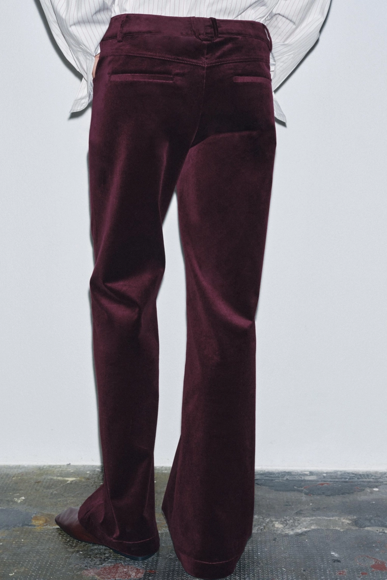 Брюки-клеш из велюра zw collection