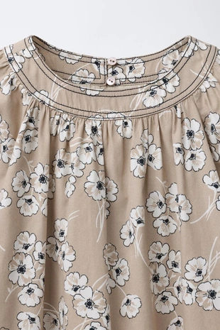 Beige | 6841/668/710 - Zara Платье с цветочным принтом