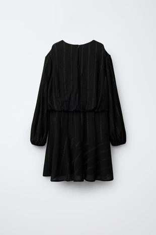 Black | 6871/622/800 - Zara Платье в полоску с блёстками