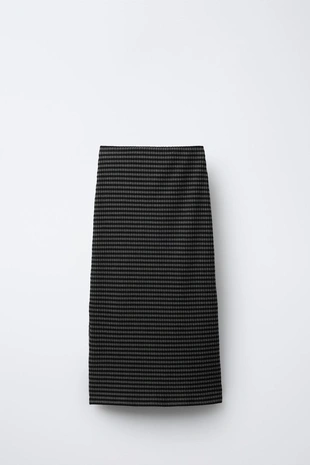 Юбка миди с текстурой в полоску- Заказать в России