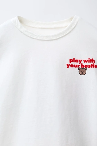 White | 1716/522/250 - Zara Футболка с рельефной надписью