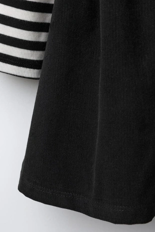 Платье в полоску из вышитого микровельвета- Заказать в России