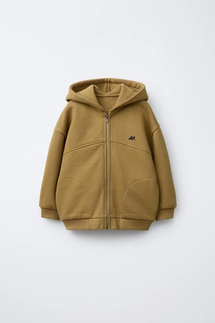 Купить Zara Толстовка на молнии с рельефным логотипом