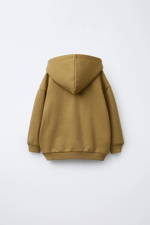 Khaki | 5388/954/505 - Zara Толстовка на молнии с рельефным логотипом