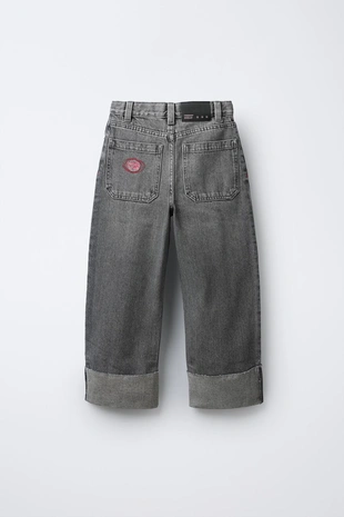 Купить Zara Джинсы WIDE LEG с вышивкой