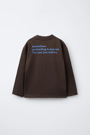 Купить Zara Футболка с контрастным текстовым принтом