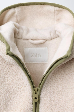 Ecru | 0248/556/712 - Zara Куртка из искусственной овчины с флисом