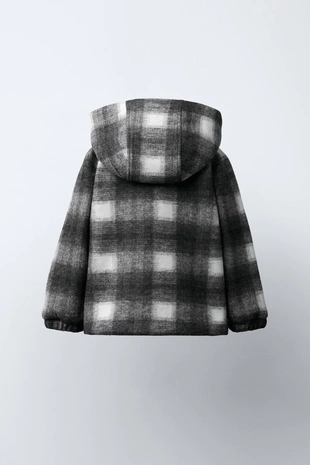 Пальто из искусственной овчины в клетку- Заказать в России