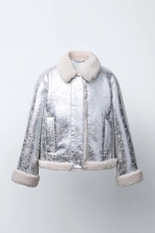 Куртка-дубленка металлик- Заказать в России