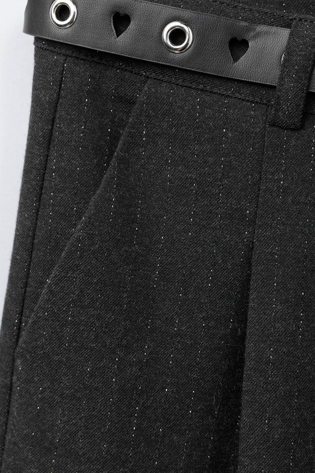БРЮКИ WIDE LEG В ТОНКУЮ ПОЛОСКУ С БЛЕСКОМ