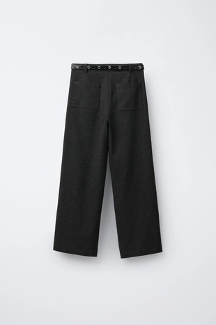 Anthracite grey | 6624/588/807 - Zara Брюки WIDE LEG в тонкую полоску с блеском