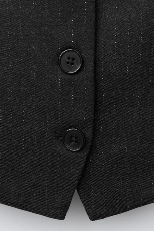 Жилет в тонкую полоску с блестками- Заказать в России