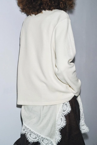 Комбинированный топ в бельевом стиле- Заказать в России