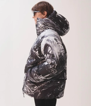 Пуховик MARIO SORRENTI с принтом- Заказать в России