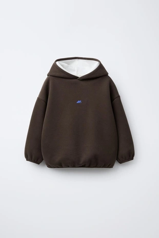 Купить Zara Толстовка с капюшоном из флиса с логотипом