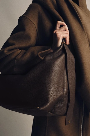 Большая кожаная сумка-мешок- Заказать в России