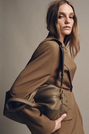 Удлиненная кожаная сумка-боулинг- Заказать в России