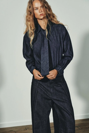 Купить Zara Джинсовые брюки со складками