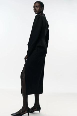 Купить Zara Туфли на каблуке с рельефным узором и боковыми вырезами