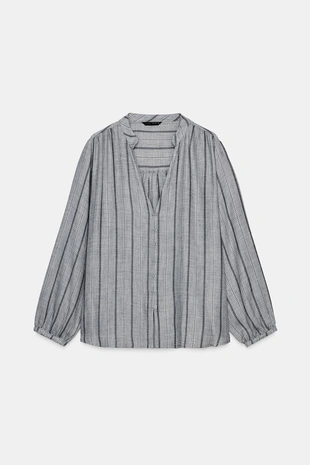 Блуза в полоску из ткани- Заказать в России