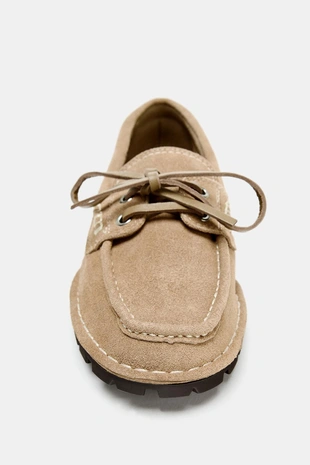 Замшевые топсайдеры на зубчатой подошве- Заказать в России