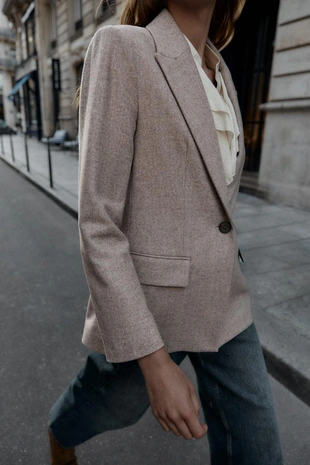 Блейзер в ёлочку с шерстью