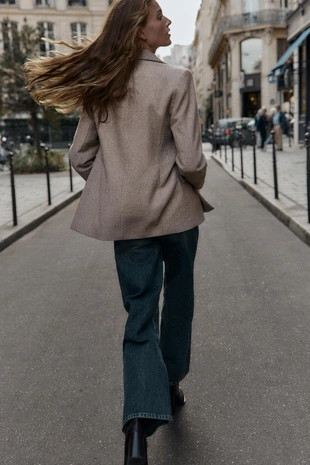 Блейзер в ёлочку с шерстью- Заказать в России