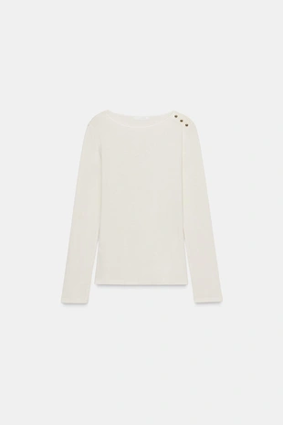 Топ с пуговицами и длинными рукавами- Заказать в России