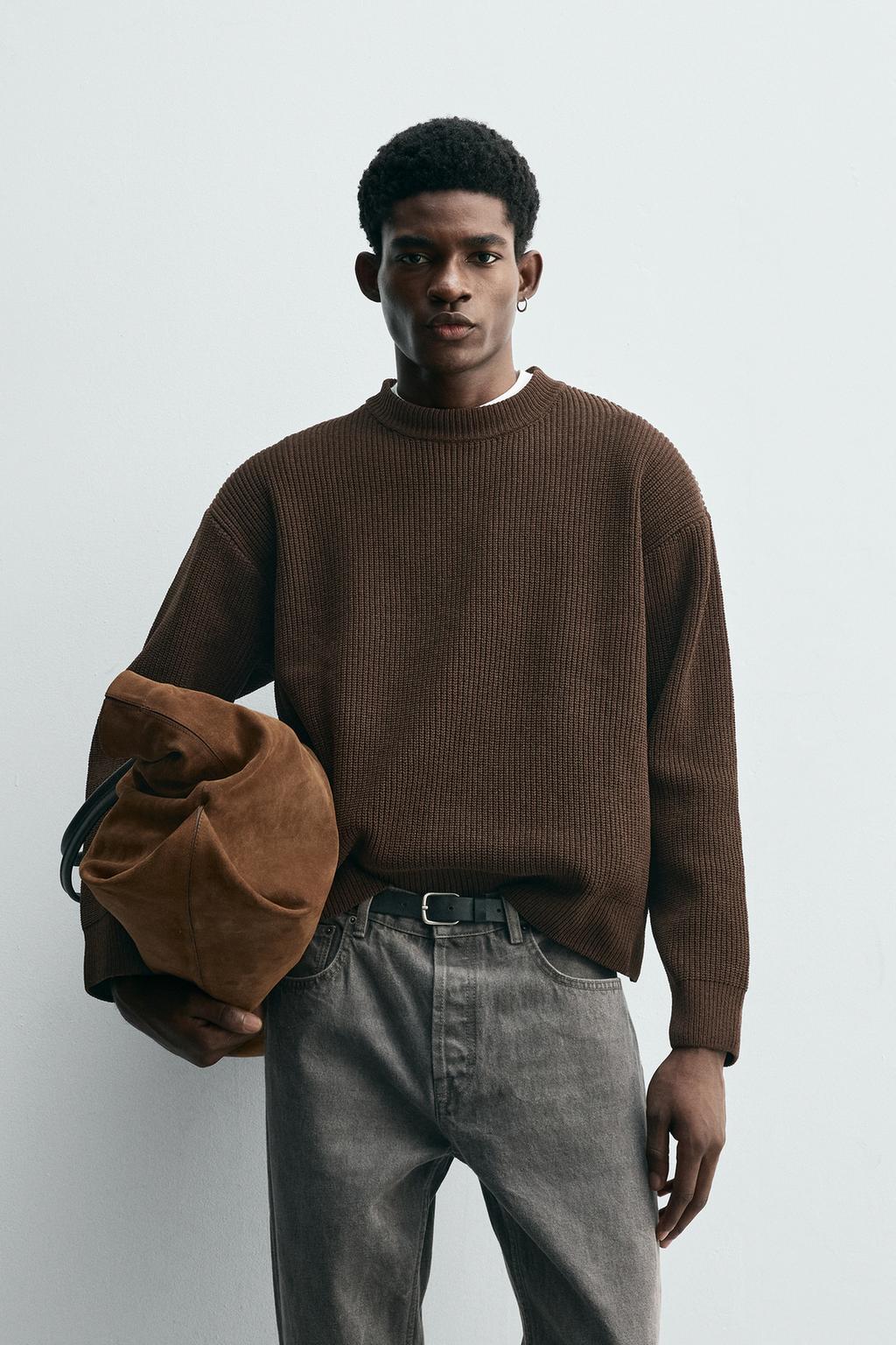 Zara Свитер из шенилловой ткани - Цвет коричневый - brown | 5755/320