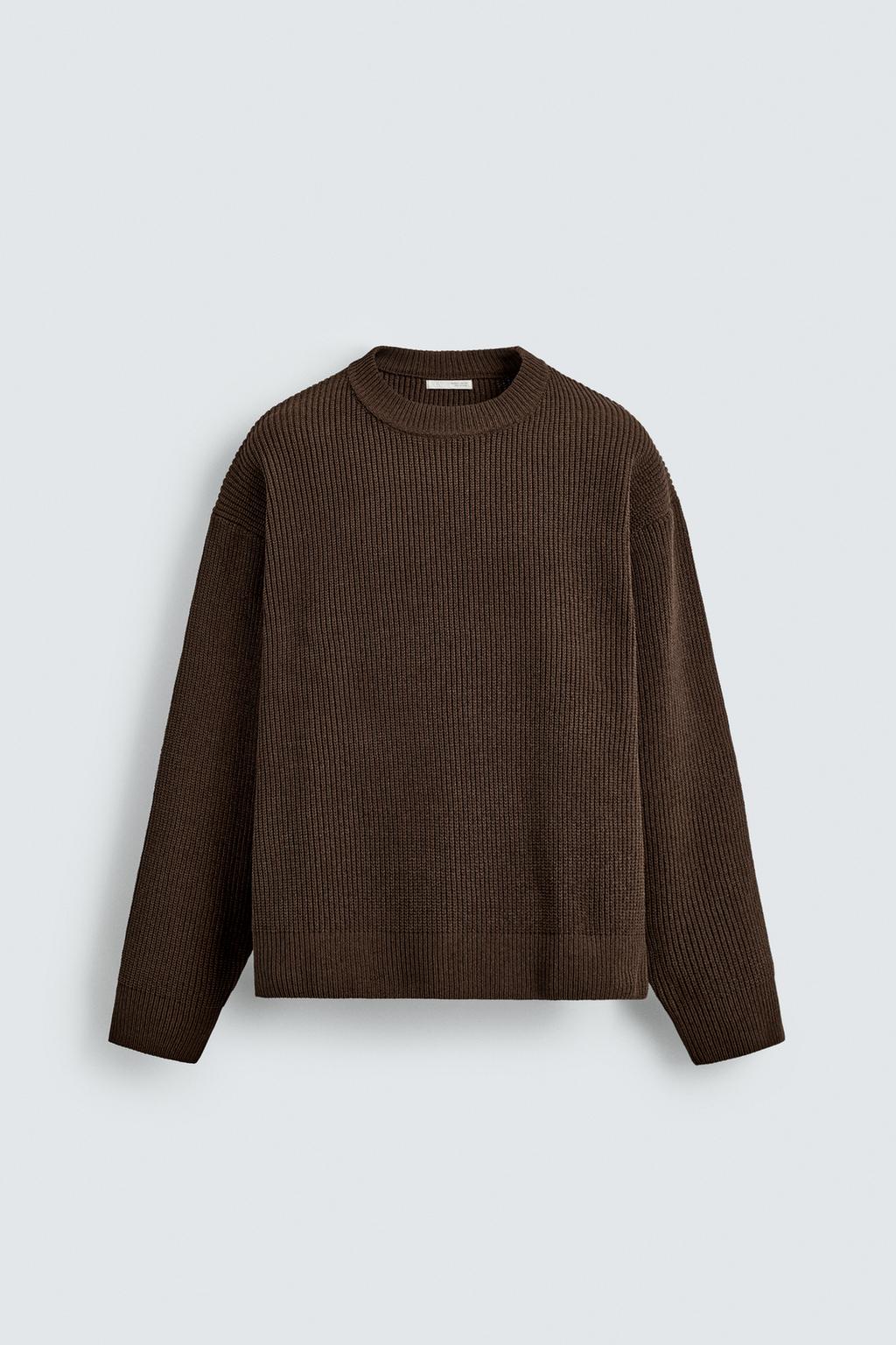 Zara Свитер из шенилловой ткани - Цвет коричневый - brown | 5755/320