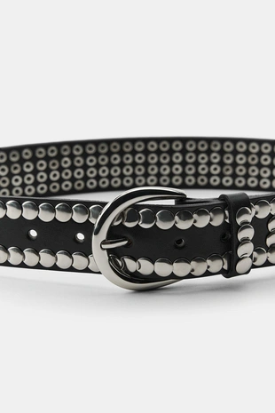 Кожаный ремень с множеством заклепок- Заказать в России