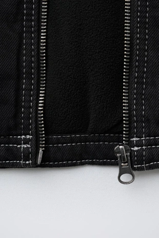 Джинсовая куртка с флисовой подкладкой- Заказать в России