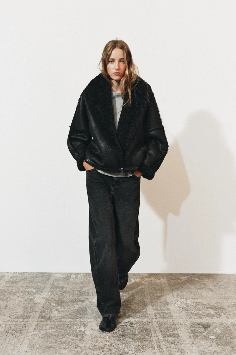 Куртка из искусственного меха zw collection