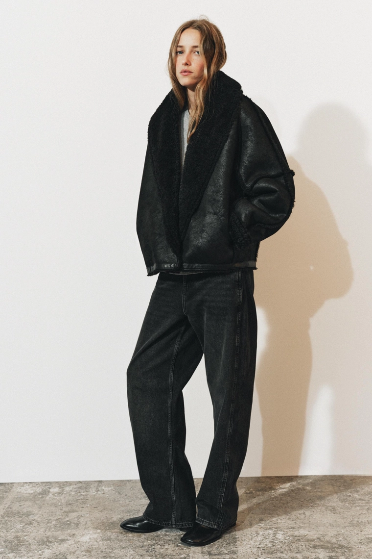 Куртка из искусственного меха zw collection
